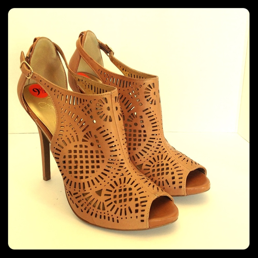 Jessica Simpson Open Toe Stiletto in Nude